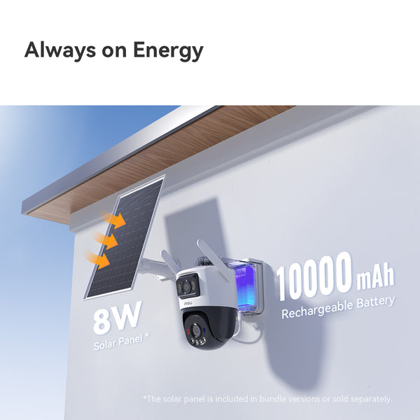 Imou AOV Dual 3K - 5MP + 5MP4G - SIM - WiFi - Solar - Battery Powered Outdoor Smart Security Camera