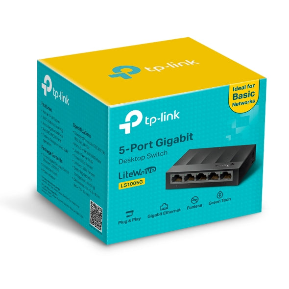 TP Link LS1005G 5-Port Gigabit Desktop NetworkSwitch