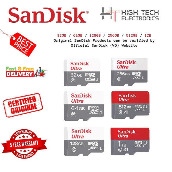 Sandisk UltramicroSD Memory Card - 100mb/s C10